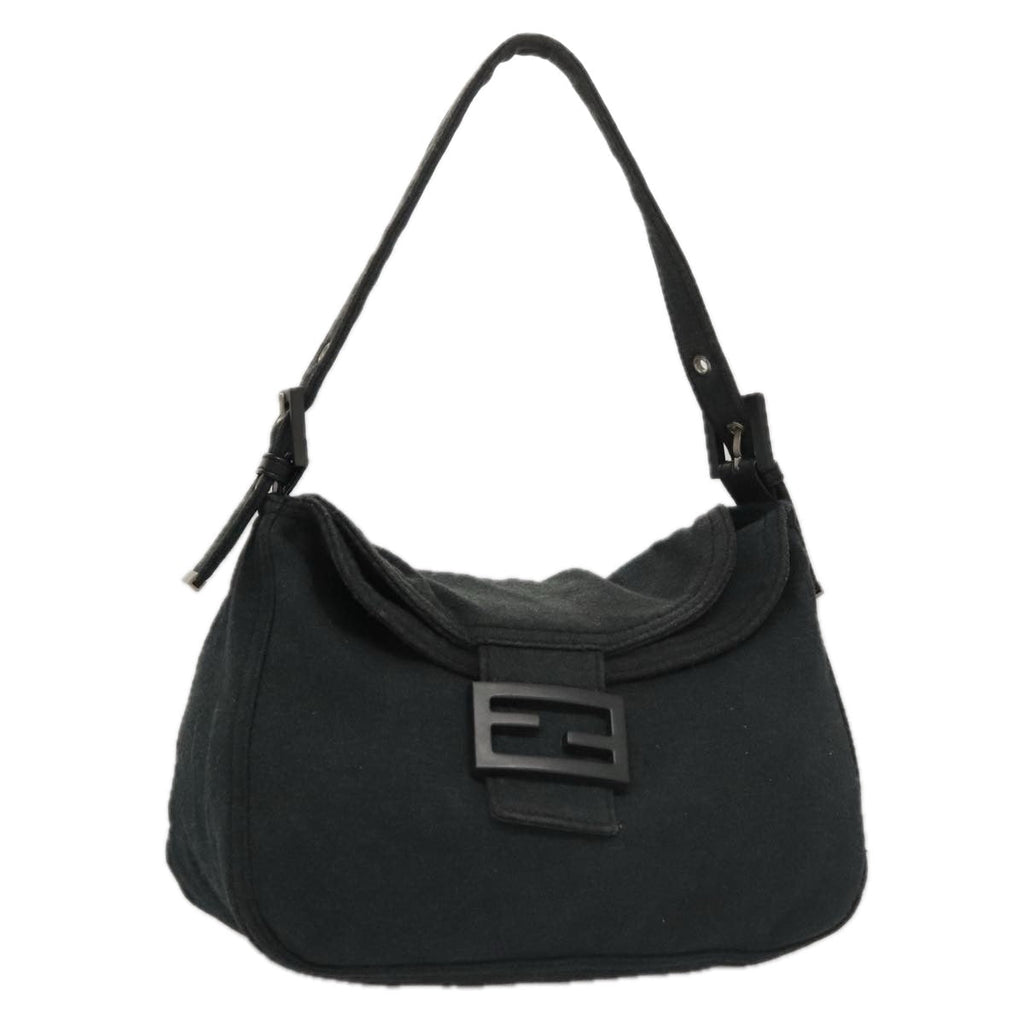 FENDI Mamma Baguette Shoulder Bag cotton Gray yk16404