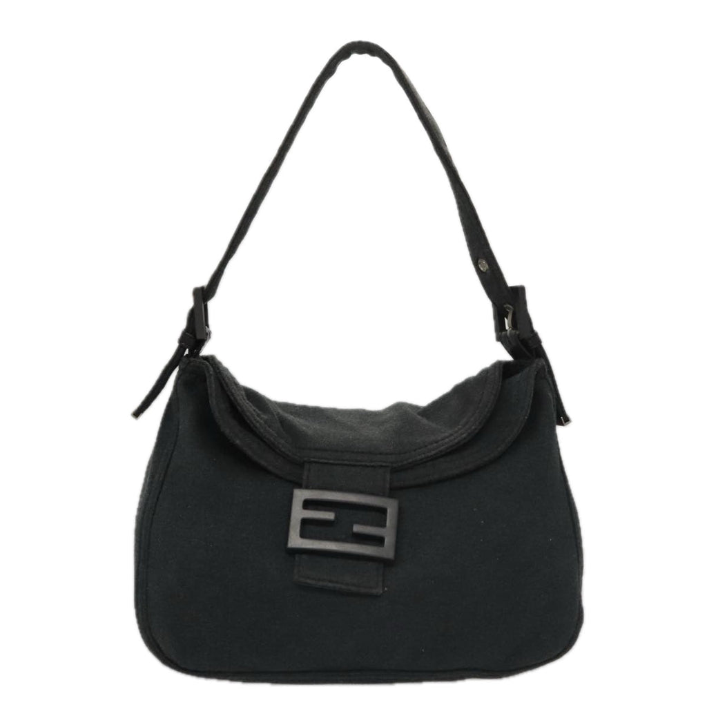 FENDI Mamma Baguette Shoulder Bag cotton Gray yk16404