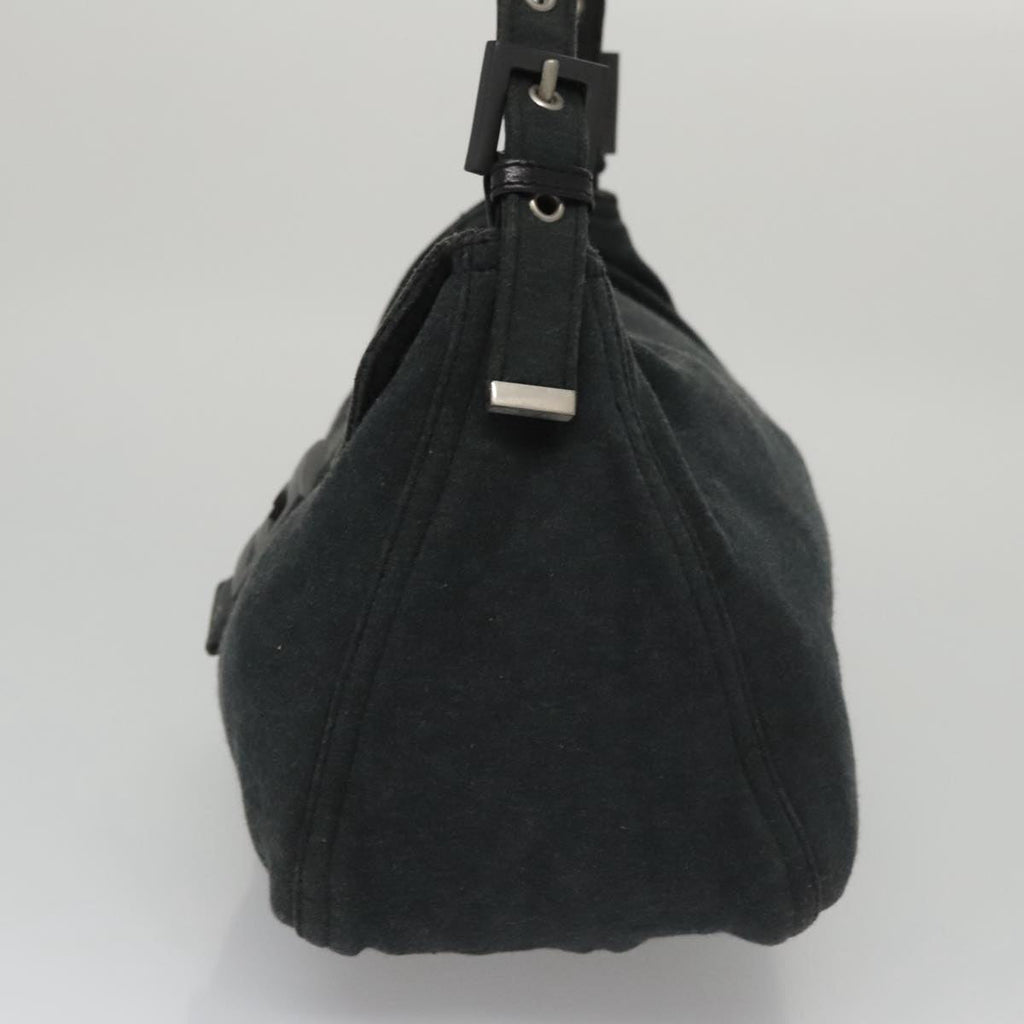 FENDI Mamma Baguette Shoulder Bag cotton Gray yk16404