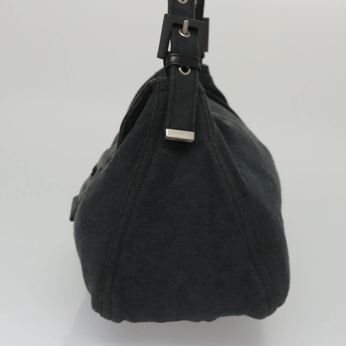 FENDI Mamma Baguette Shoulder Bag cotton Gray yk16404