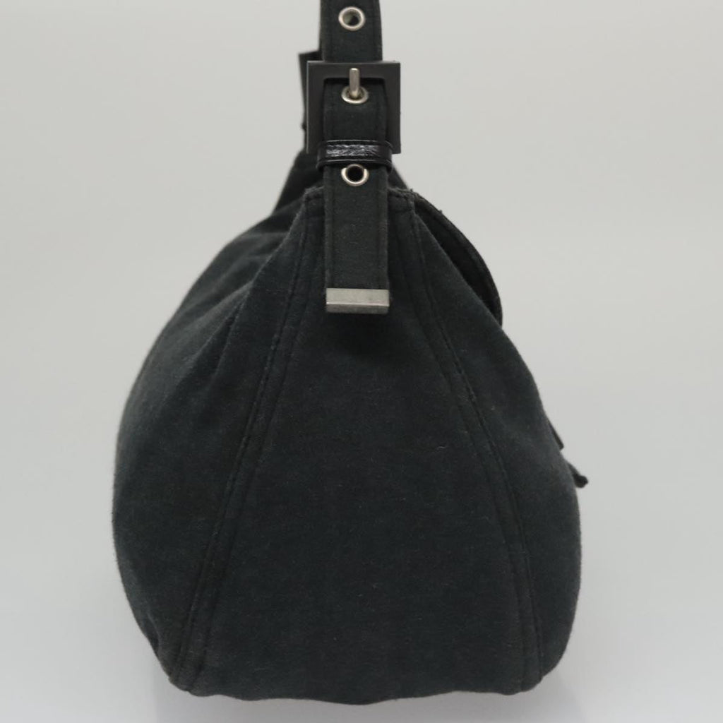 FENDI Mamma Baguette Shoulder Bag cotton Gray yk16404