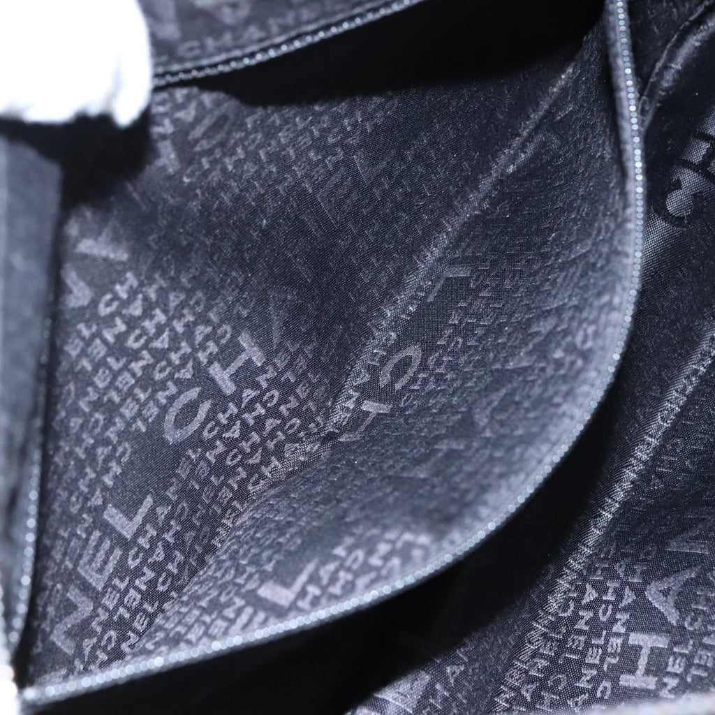 CHANEL Choco Bar Chain Shoulder Bag Nylon Black CC yk16437