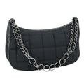 CHANEL Choco Bar Chain Shoulder Bag Nylon Black CC yk16437