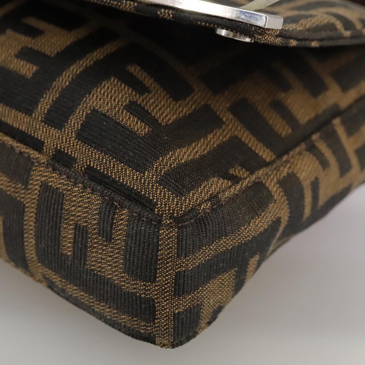 FENDI Zucca Canvas Hand Bag Brown Black yk16512