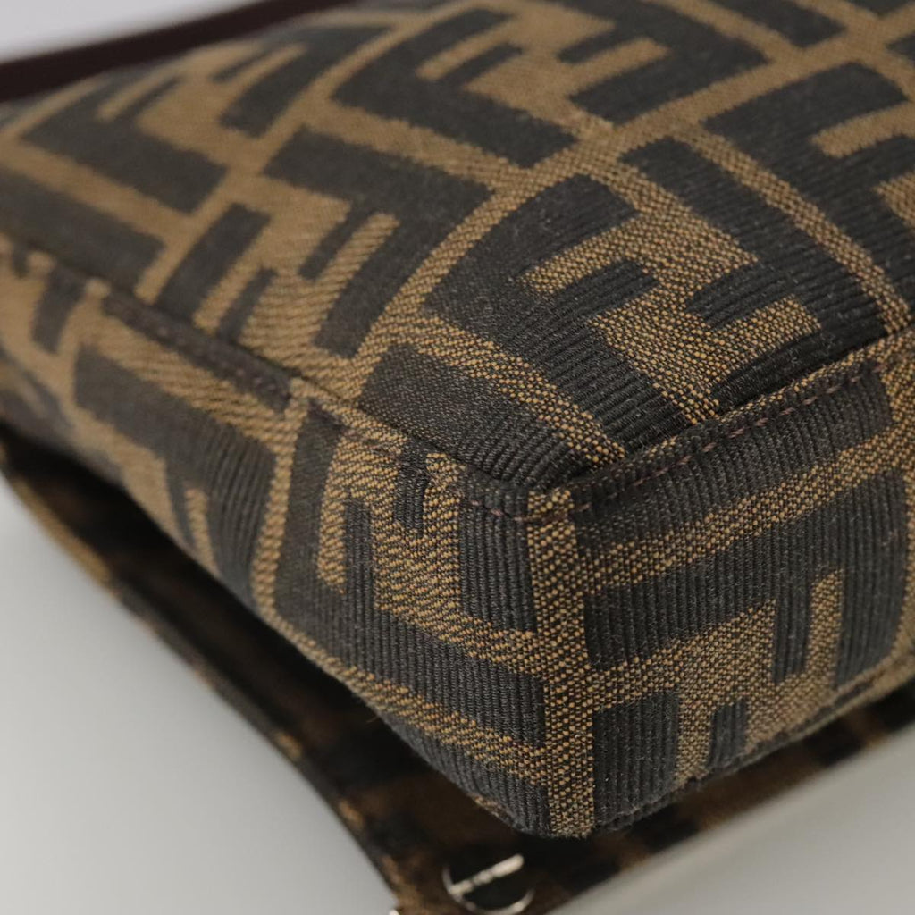 FENDI Zucca Canvas Hand Bag Brown Black yk16512