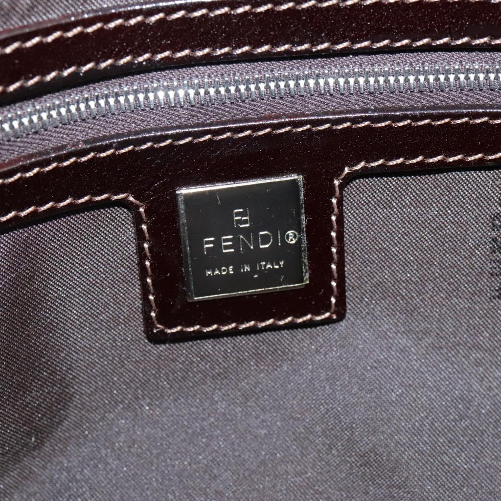 FENDI Zucca Canvas Hand Bag Brown Black yk16512