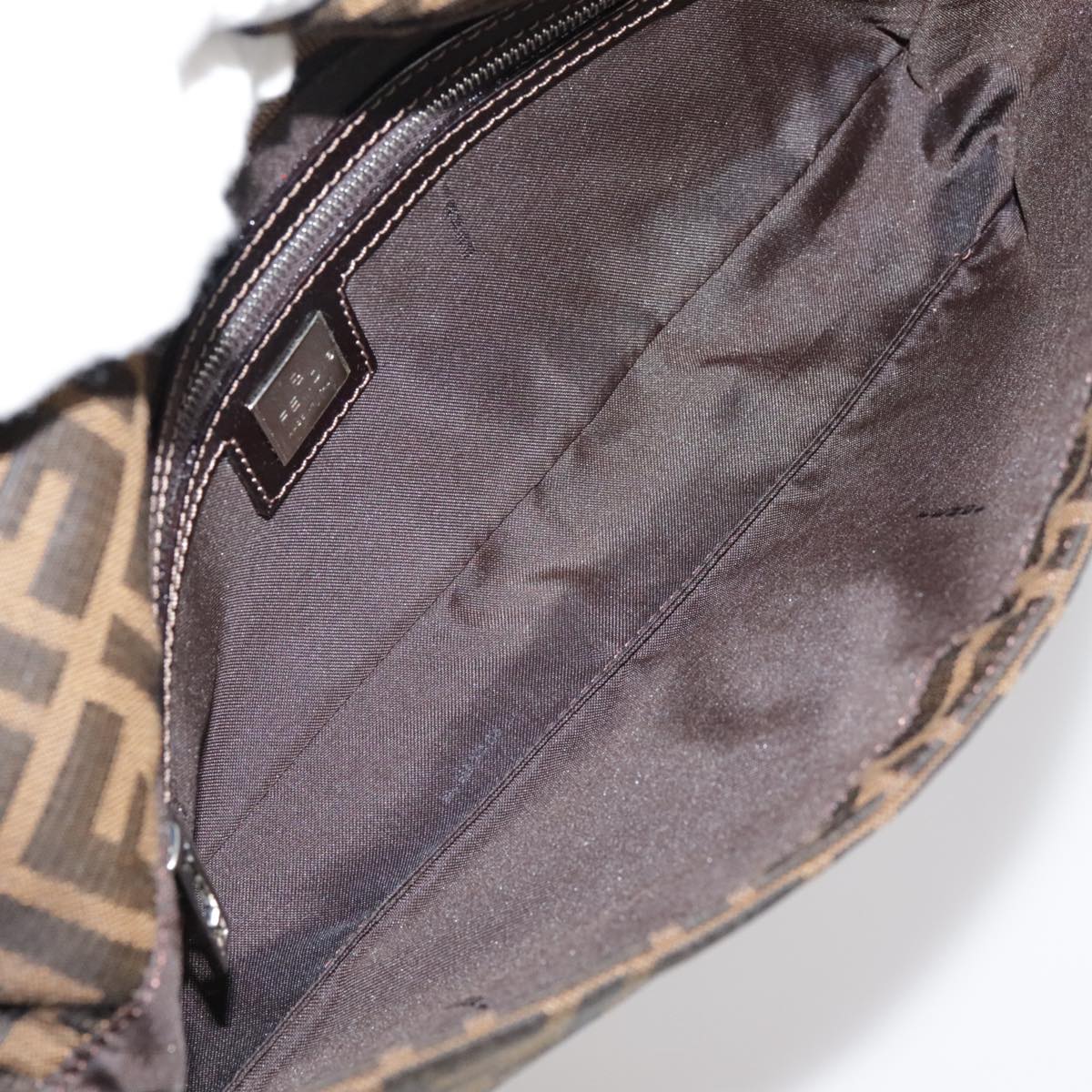 FENDI Zucca Canvas Hand Bag Brown Black yk16512