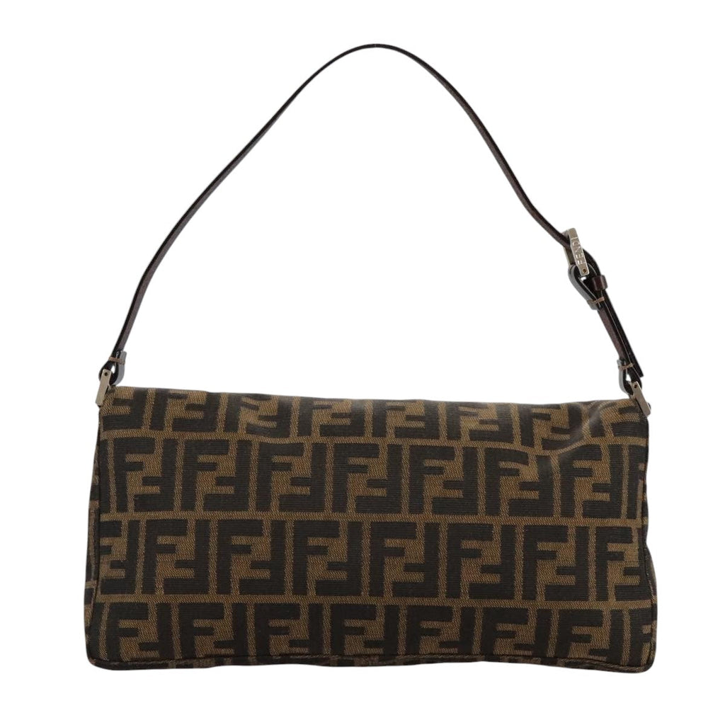 FENDI Zucca Canvas Hand Bag Brown Black yk16512