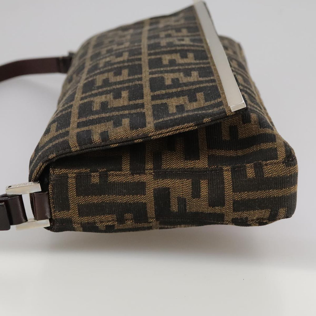 FENDI Zucca Canvas Hand Bag Brown Black yk16512