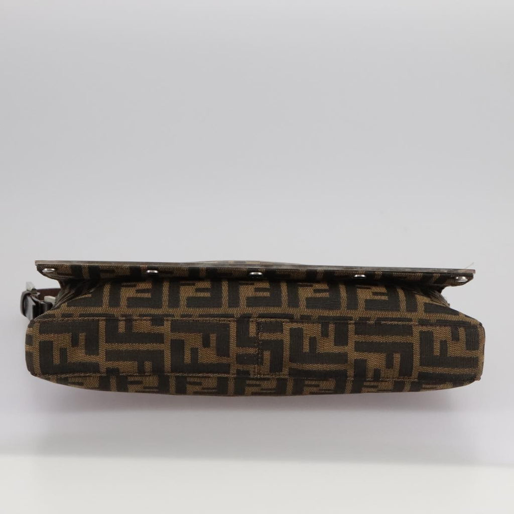 FENDI Zucca Canvas Hand Bag Brown Black yk16512