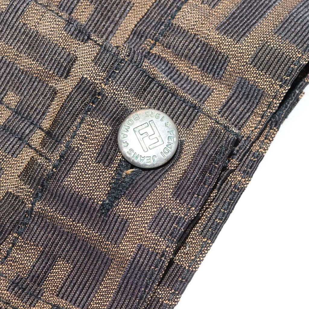 FENDI Zucca Canvas Skirt 38 Black Brown yk16561