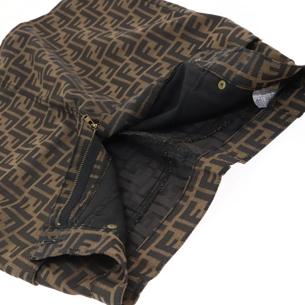 FENDI Zucca Canvas Skirt 38 Black Brown yk16561