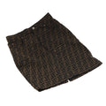 FENDI Zucca Canvas Skirt 38 Black Brown yk16561