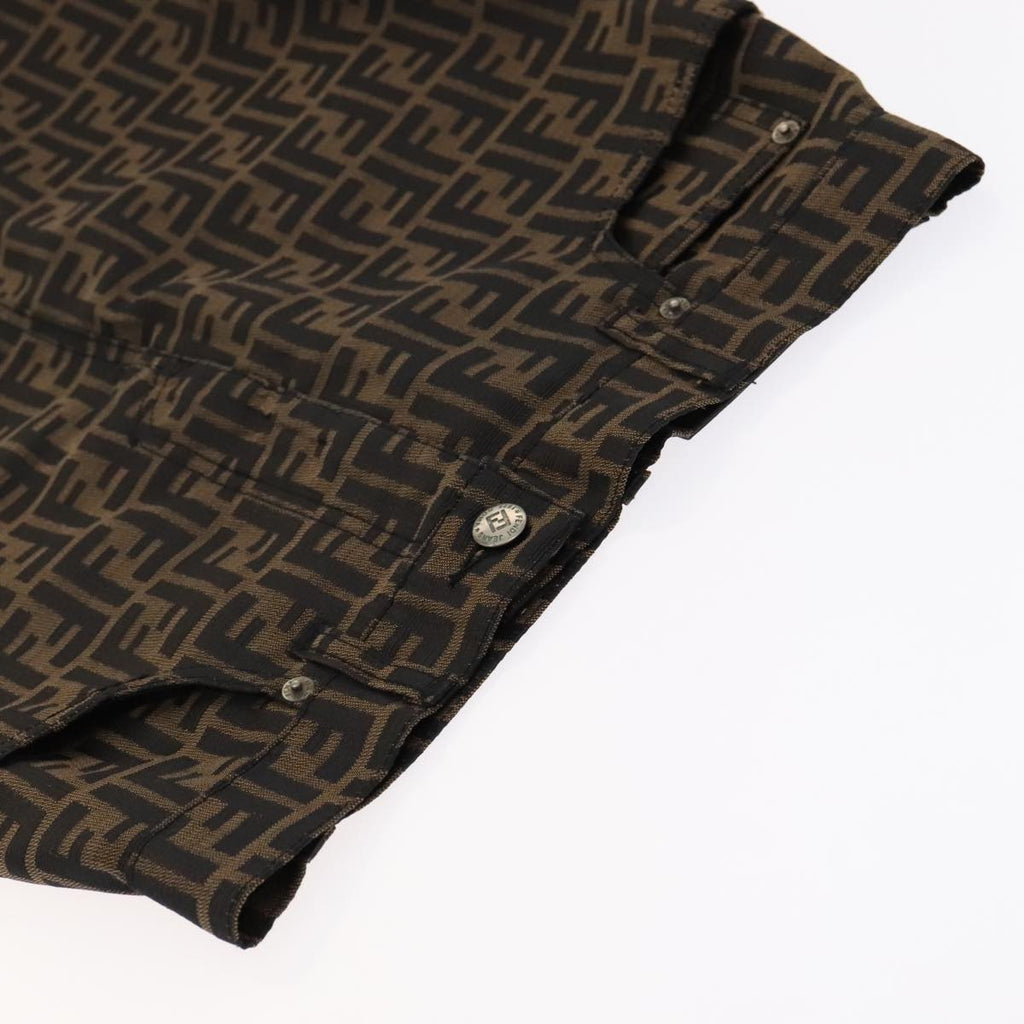 FENDI Zucca Canvas Skirt 38 Black Brown yk16561