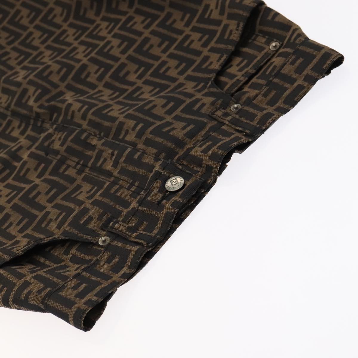 FENDI Zucca Canvas Skirt 38 Black Brown yk16561
