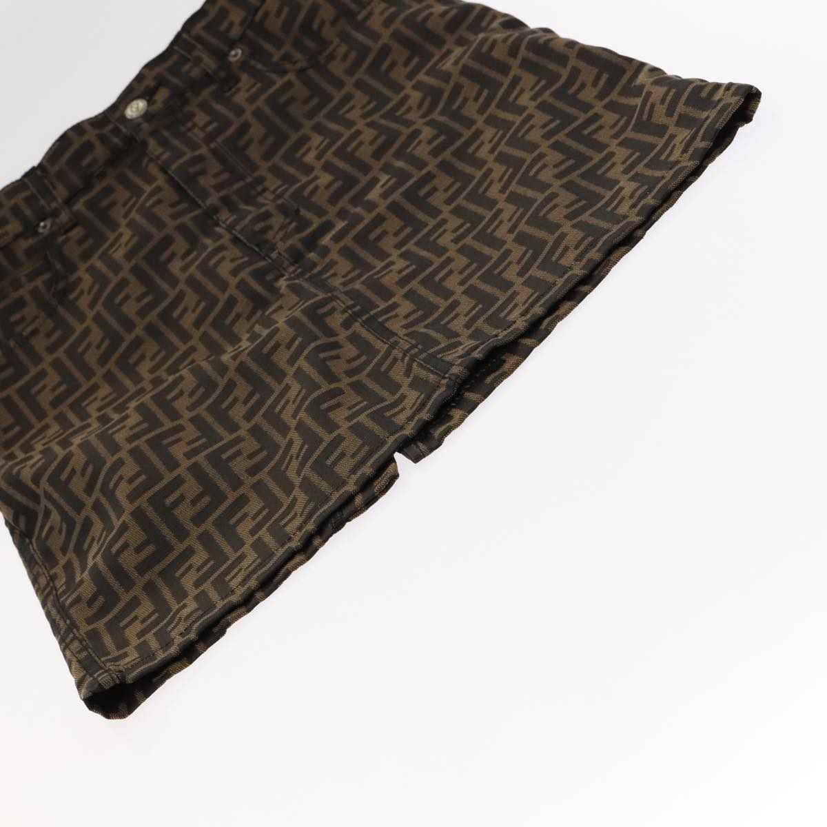 FENDI Zucca Canvas Skirt 38 Black Brown yk16561