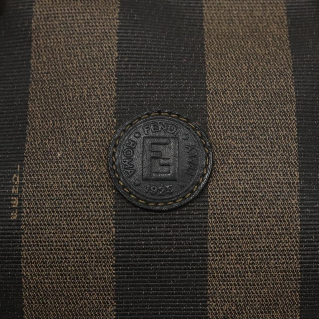 FENDI Pecan Canvas Hand Bag Brown Black yk16568