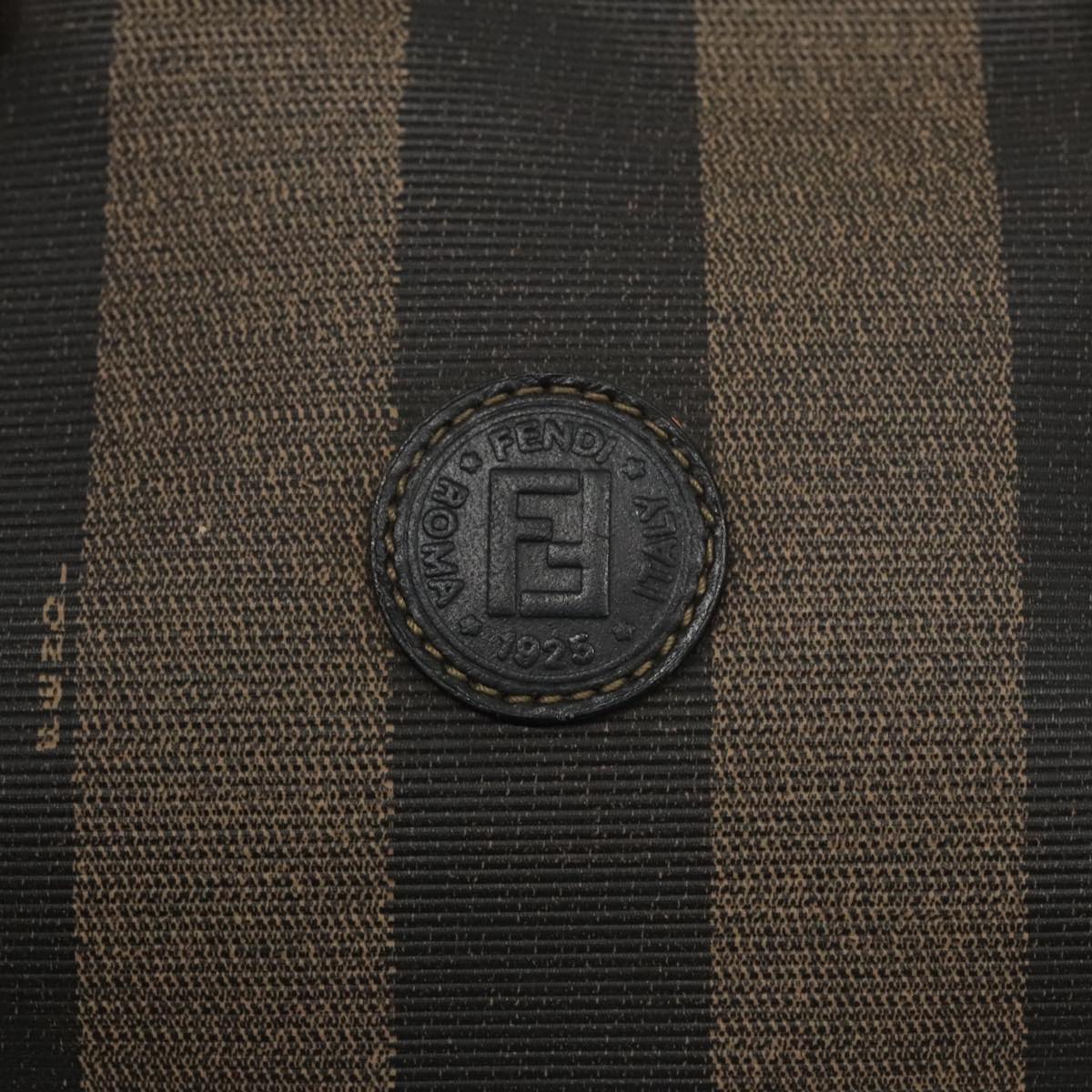 FENDI Pecan Canvas Hand Bag Brown Black yk16568