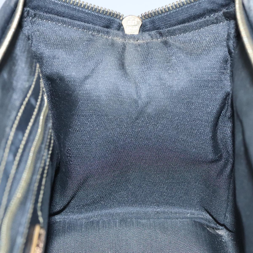 FENDI Pecan Canvas Hand Bag Brown Black yk16568