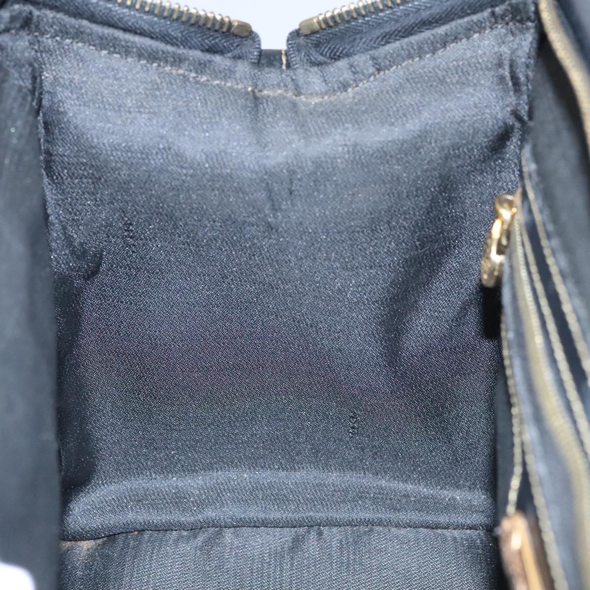 FENDI Pecan Canvas Hand Bag Brown Black yk16568