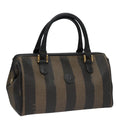 FENDI Pecan Canvas Hand Bag Brown Black yk16568