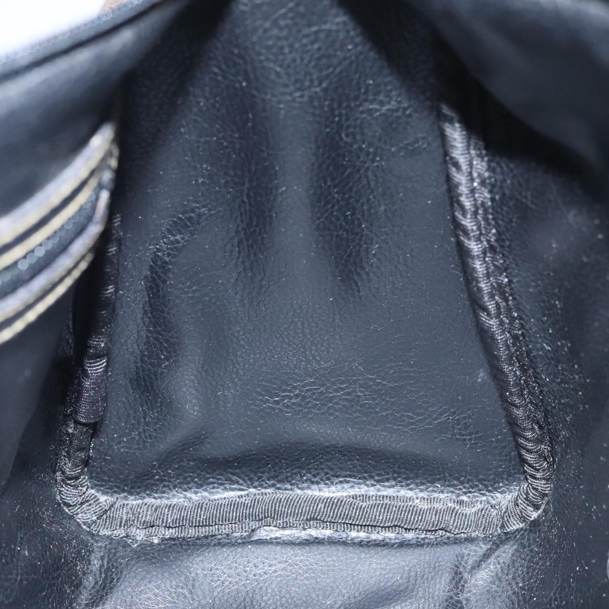 FENDI Pecan Canvas Hand Bag Brown Black yk16619