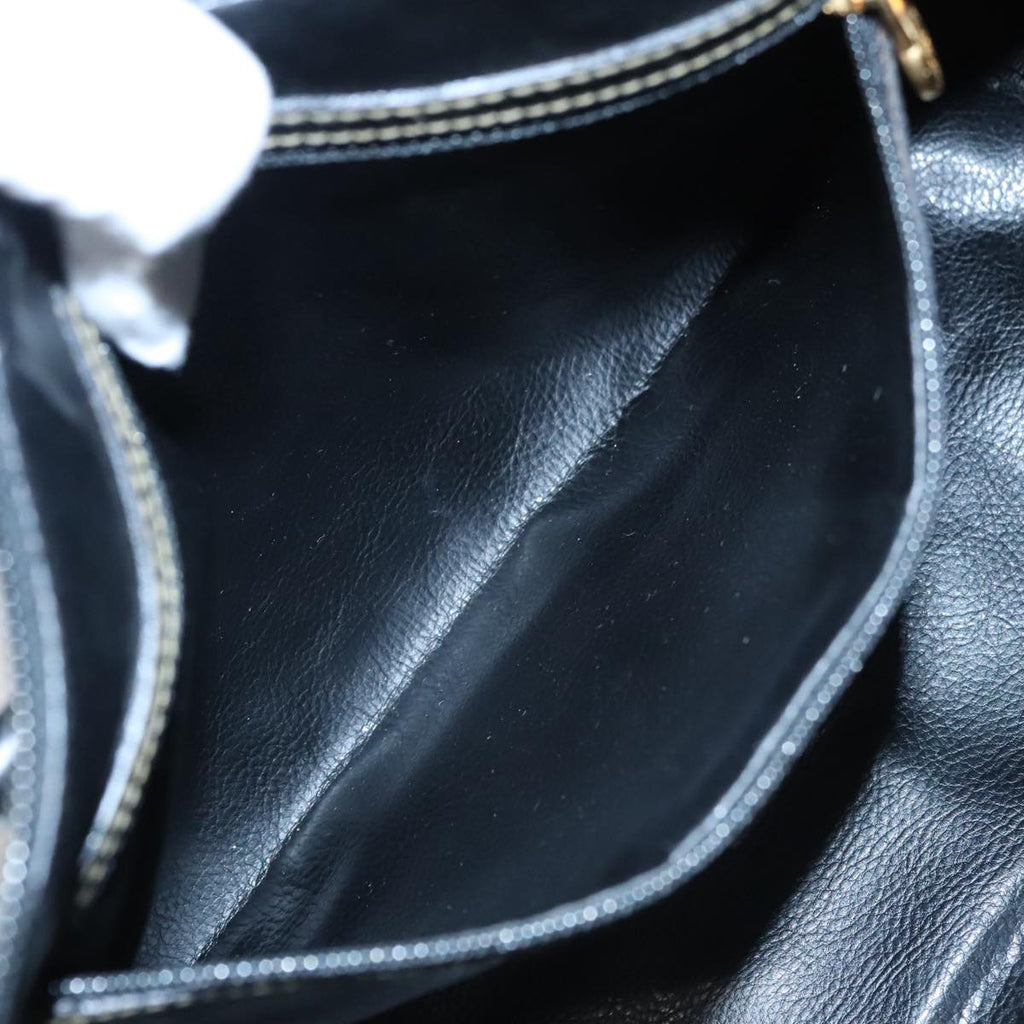 FENDI Pecan Canvas Hand Bag Brown Black yk16619