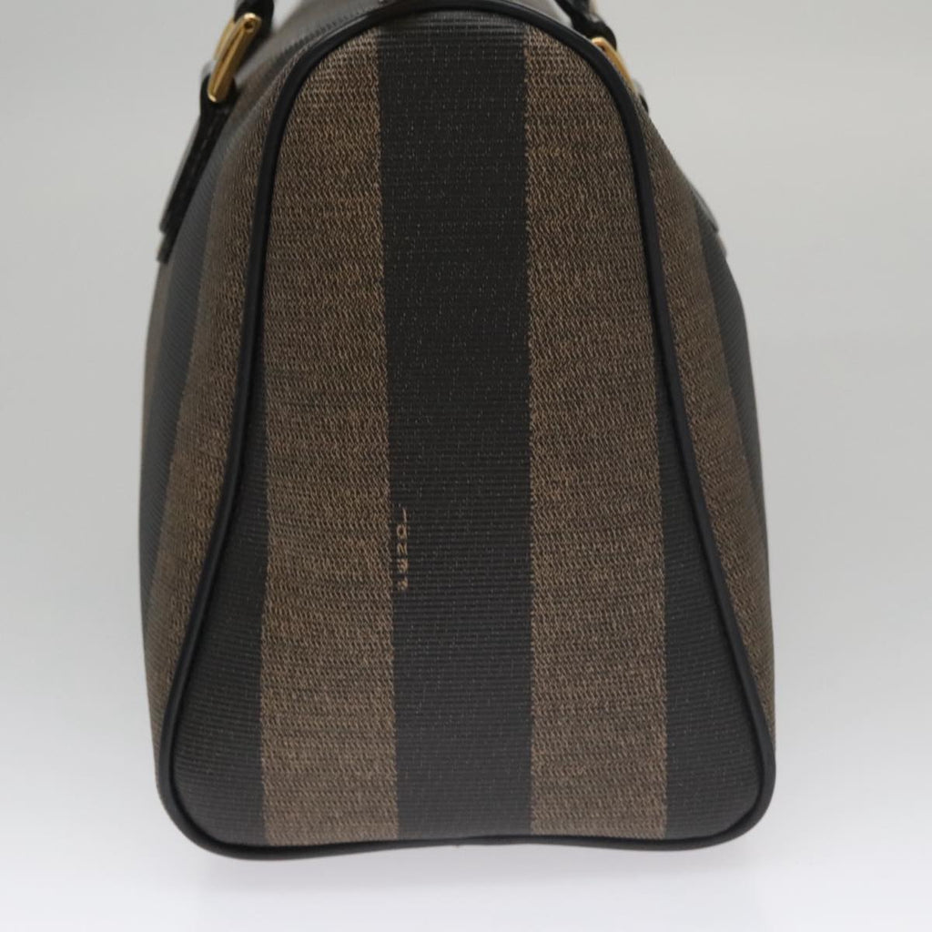 FENDI Pecan Canvas Hand Bag Brown Black yk16619