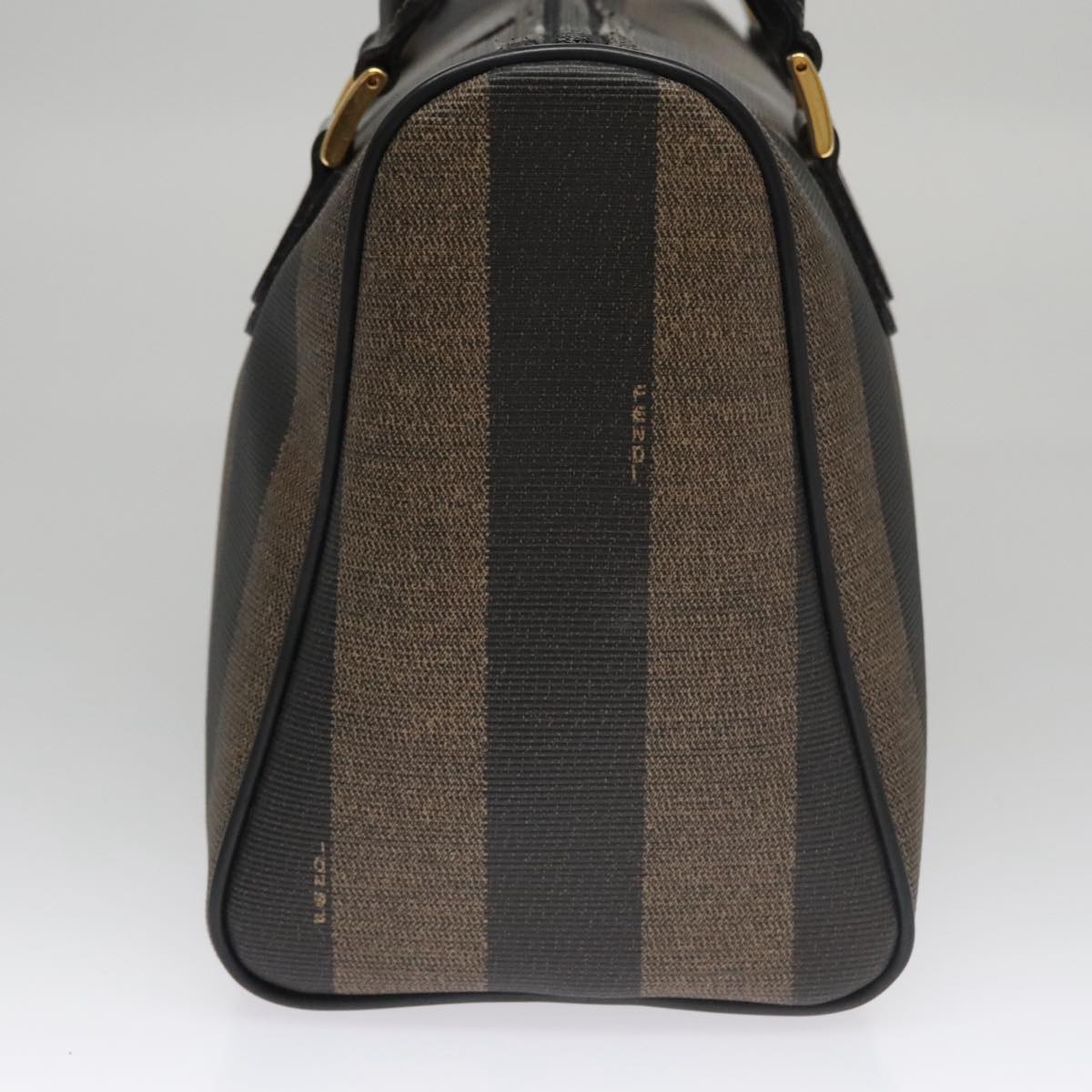 FENDI Pecan Canvas Hand Bag Brown Black yk16619