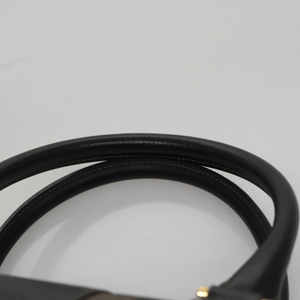 FENDI Pecan Canvas Hand Bag Brown Black yk16619
