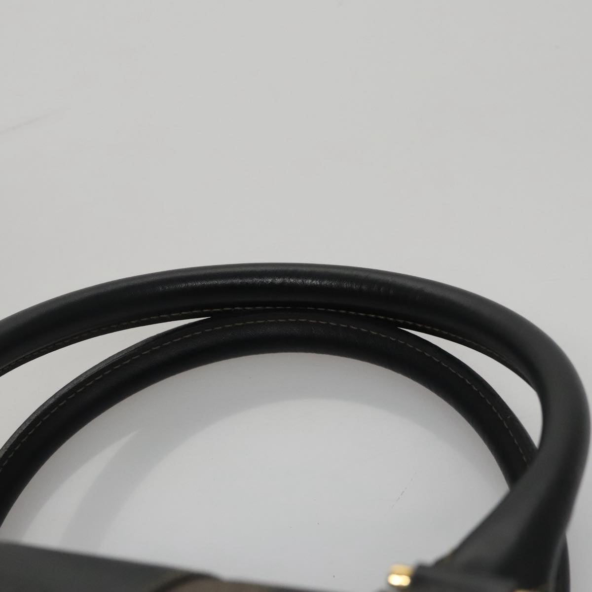 FENDI Pecan Canvas Hand Bag Brown Black yk16619