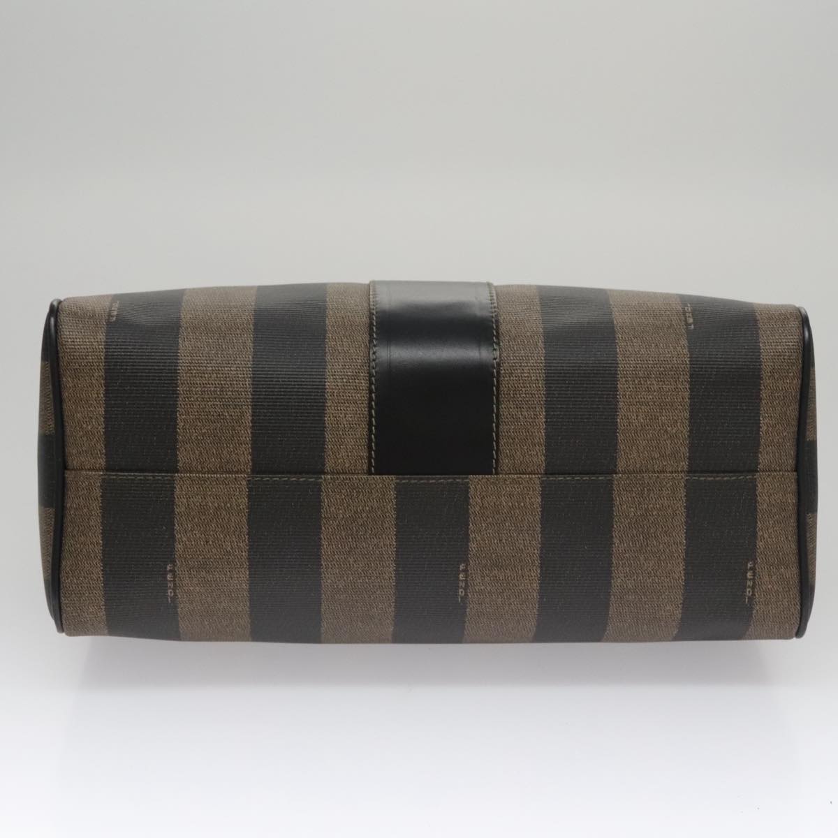 FENDI Pecan Canvas Hand Bag Brown Black yk16619