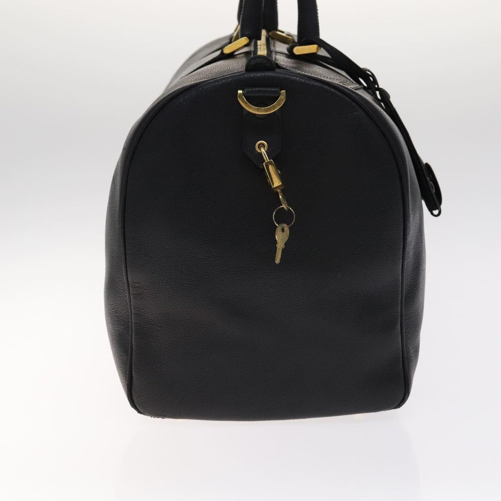 CHANEL COCO Mark Boston Bag Caviar Skin Black Gold CC yk16646