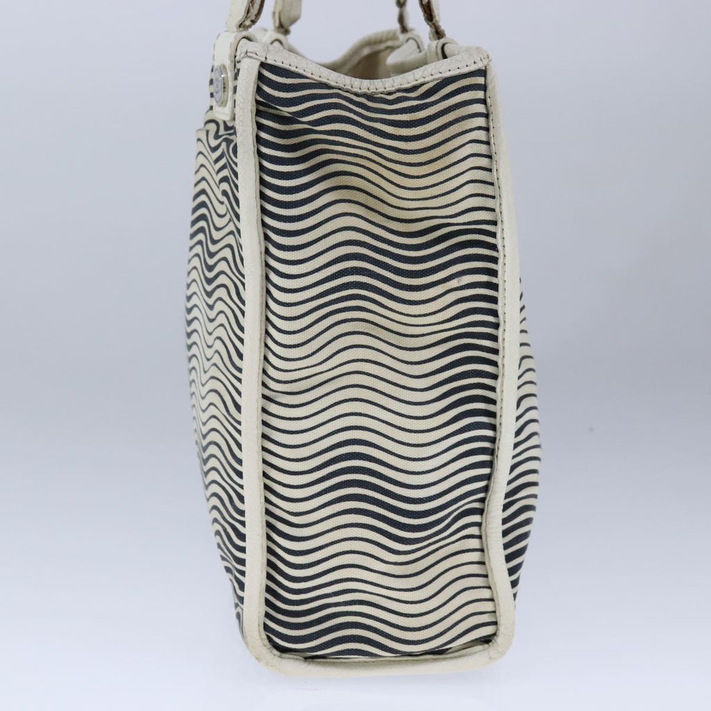 CHANEL COCO Mark Tote Bag Canvas Black White CC yk16653