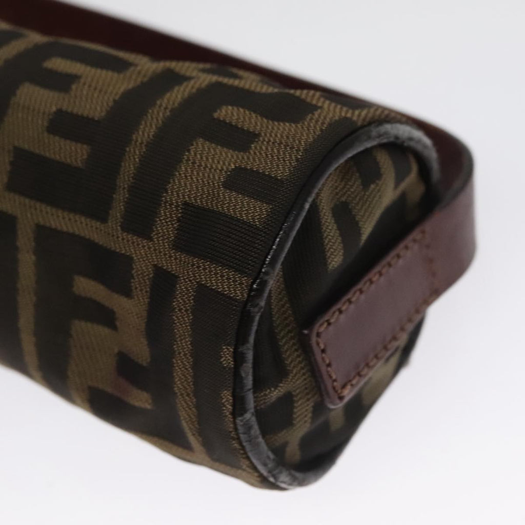 FENDI Zucca Canvas Hand Bag Brown Black yk16671