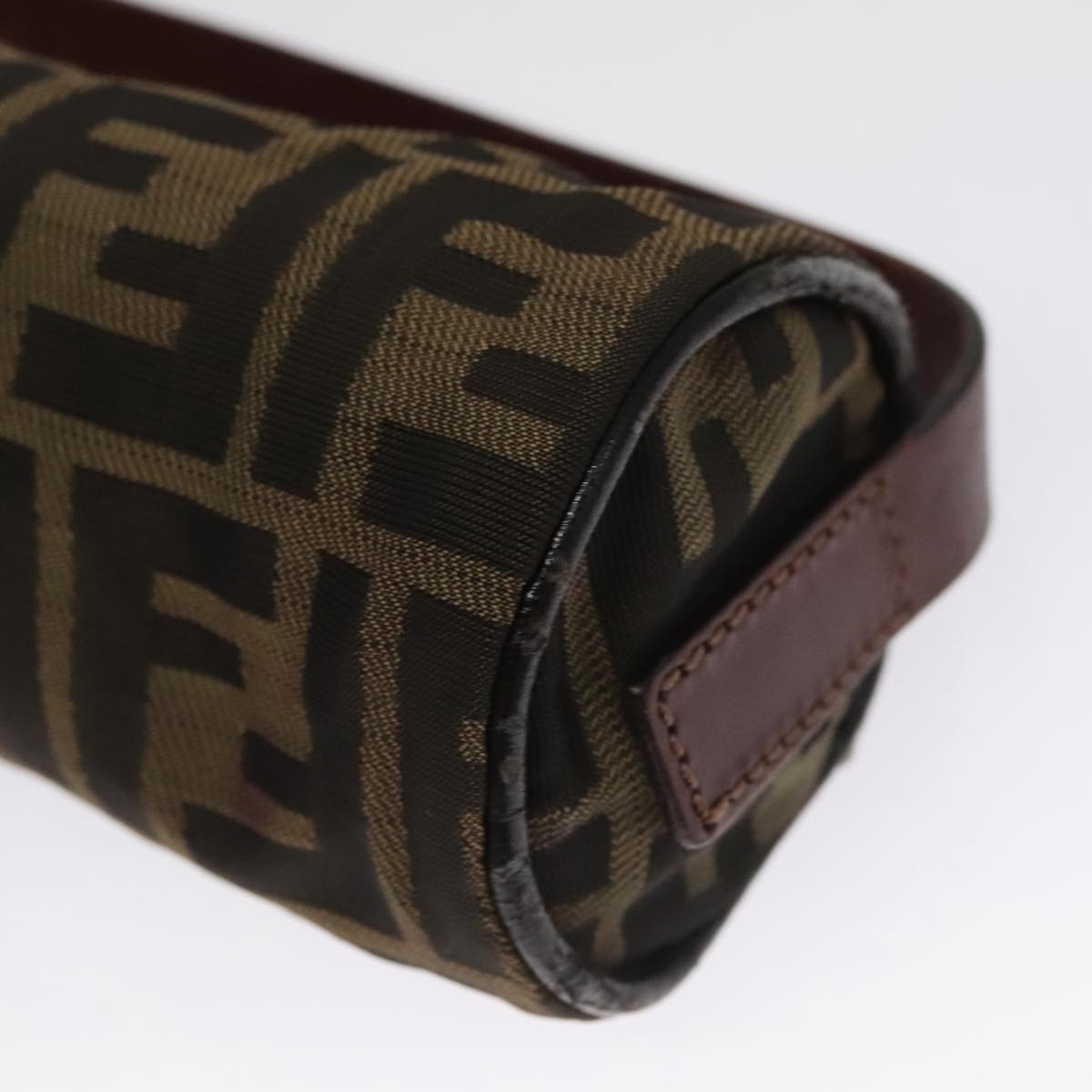 FENDI Zucca Canvas Hand Bag Brown Black yk16671