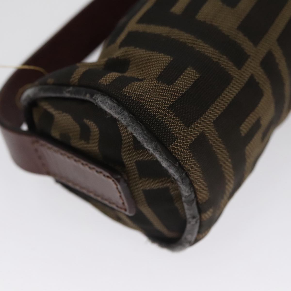 FENDI Zucca Canvas Hand Bag Brown Black yk16671
