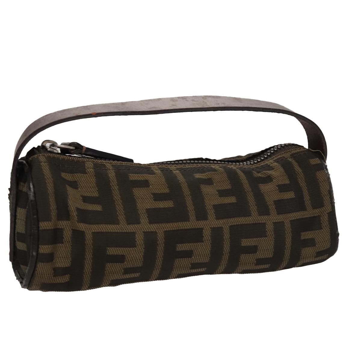 FENDI Zucca Canvas Hand Bag Brown Black yk16671