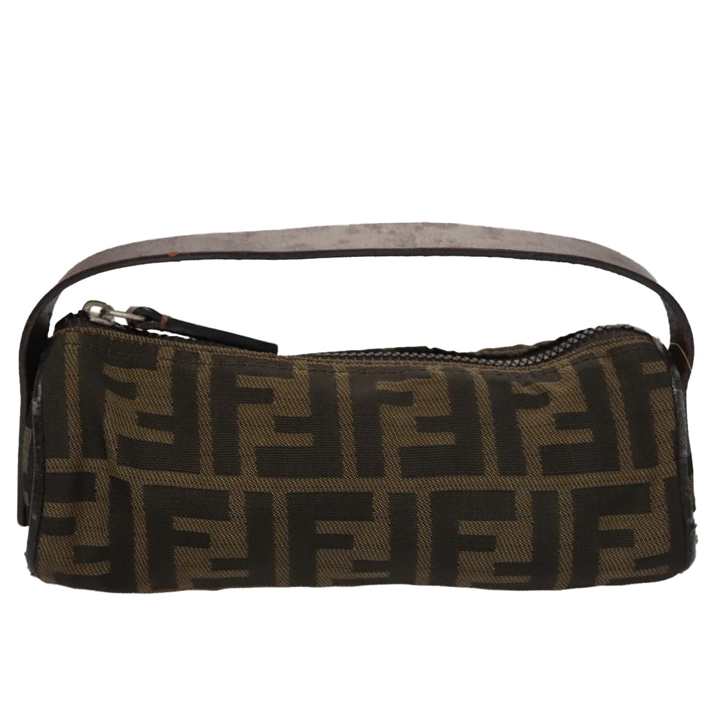 FENDI Zucca Canvas Hand Bag Brown Black yk16671