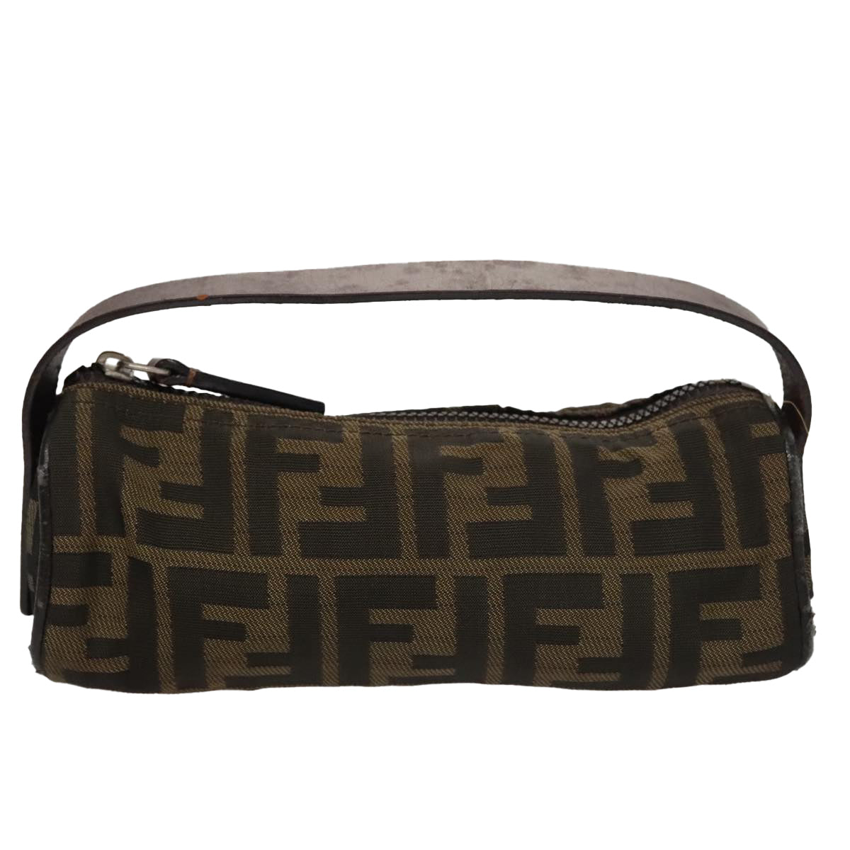 FENDI Zucca Canvas Hand Bag Brown Black yk16671