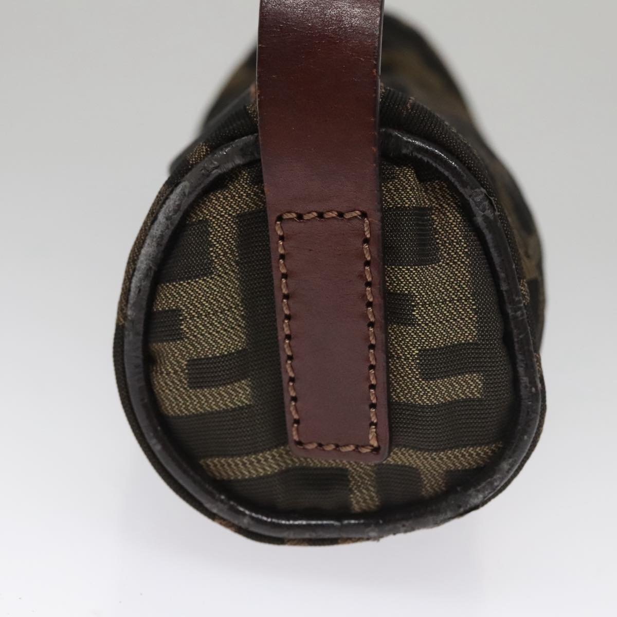 FENDI Zucca Canvas Hand Bag Brown Black yk16671