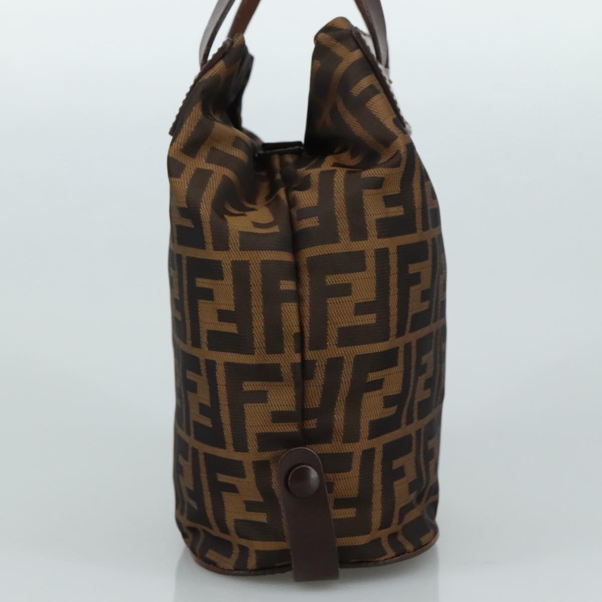 FENDI Zucca Canvas Hand Bag Brown Black yk16714