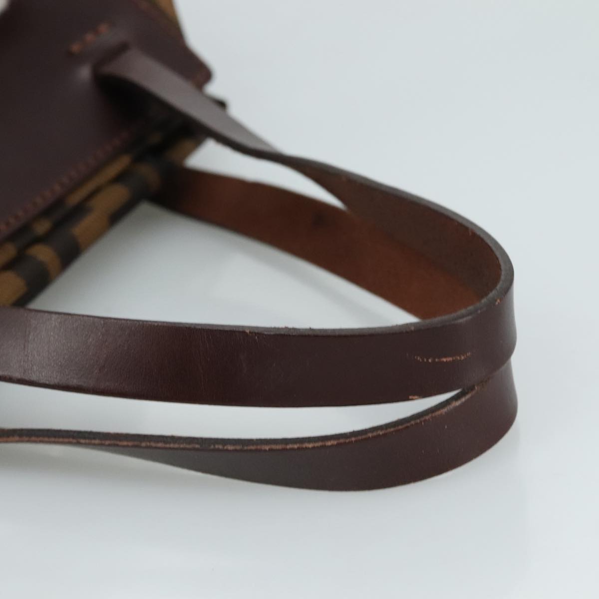 FENDI Zucca Canvas Hand Bag Brown Black yk16714
