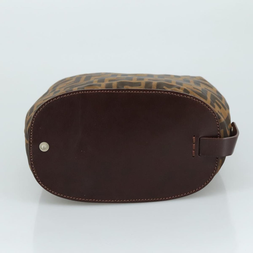 FENDI Zucca Canvas Hand Bag Brown Black yk16714