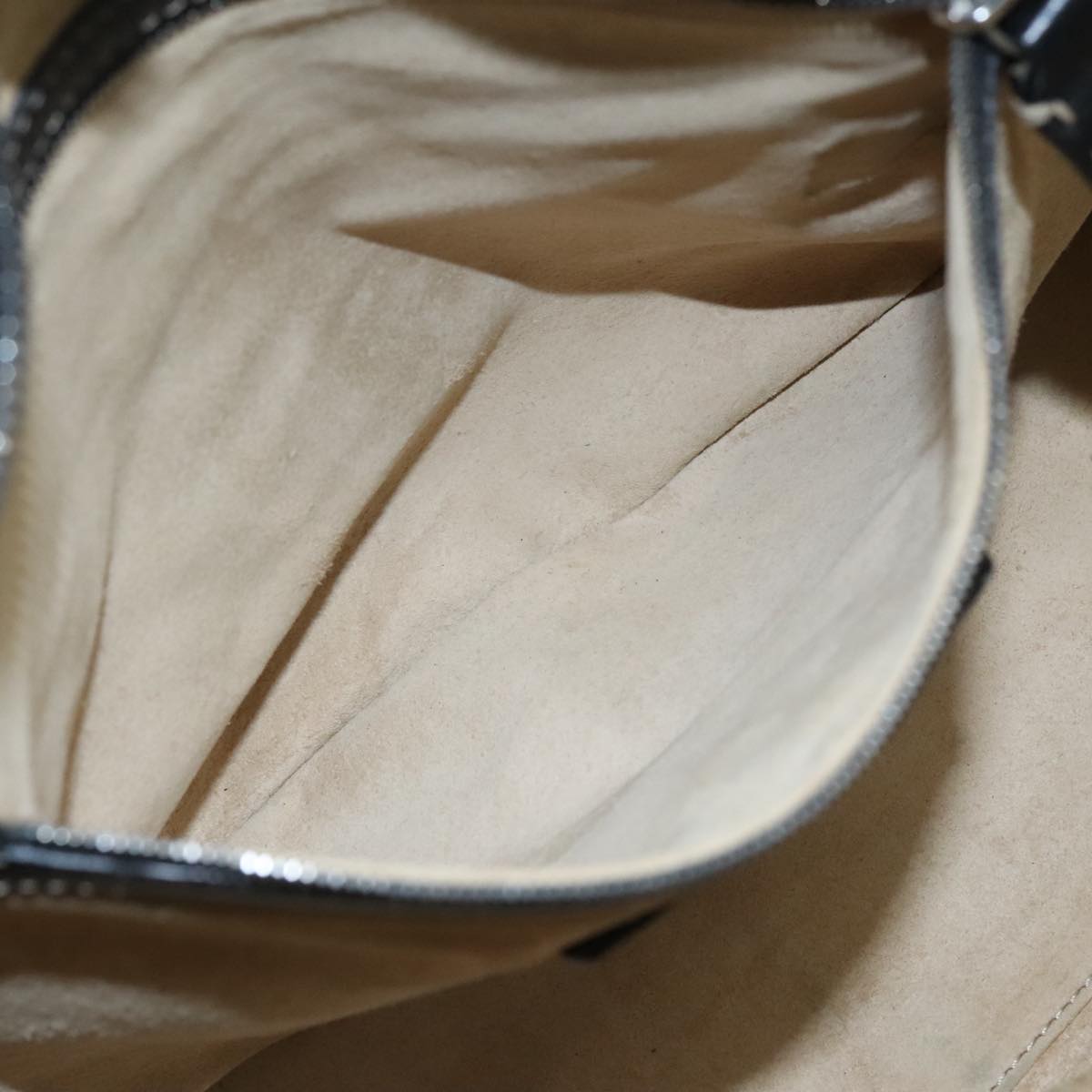 FENDI Celeria Hand Bag Leather Black Silver yk16876