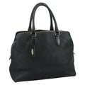 FENDI Celeria Hand Bag Leather Black Silver yk16876
