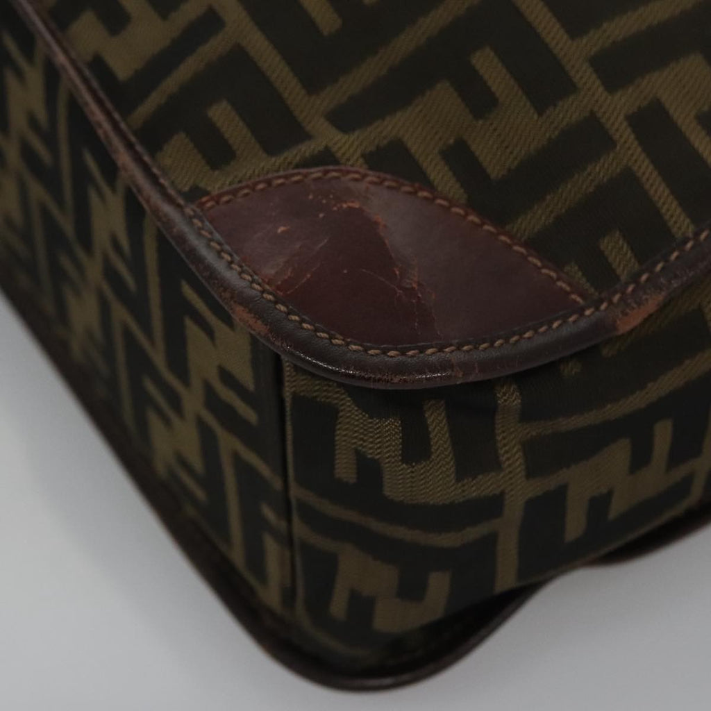 FENDI Zucca Canvas Tote Bag Brown Black yk17054
