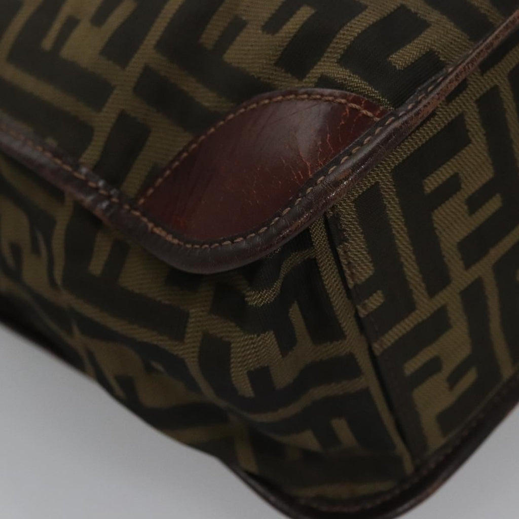 FENDI Zucca Canvas Tote Bag Brown Black yk17054