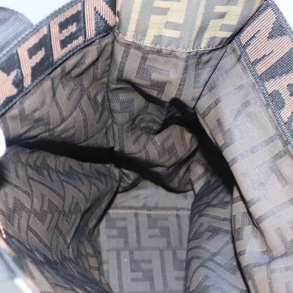 FENDI Zucca Canvas Tote Bag Brown Black yk17054