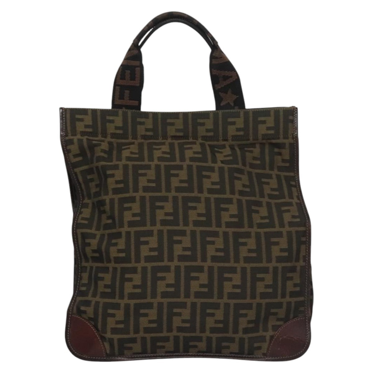 FENDI Zucca Canvas Tote Bag Brown Black yk17054